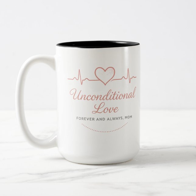 Tasse 2 Couleurs Amour inconditionnel - Conception des battements d (Gauche)
