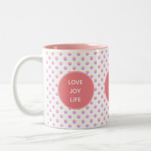 Tasse 2 Couleurs Amour, Joie, Diamants Rose Vie