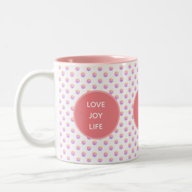 Tasse 2 Couleurs Amour, Joie, Diamants Rose Vie (Gauche)