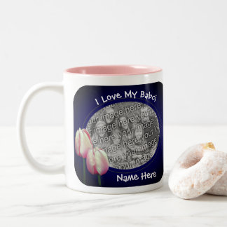 Tasse 2 Couleurs Amour Mon Babci Tulipes rose Grand-mère polonaise