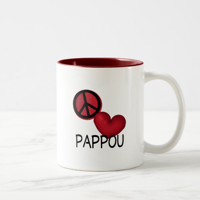 Tasse 2 Couleurs Amour Pappou de paix (Droit)