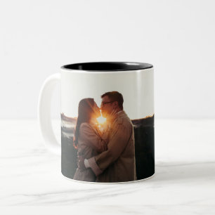 Tasse 2 Couleurs Amour photo anniversaire moderne