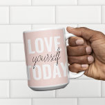 Tasse 2 Couleurs Amour Positif Vous-Même Aujourd'Hui Citation Paste<br><div class="desc">Amour Positif Vous-Même Aujourd'Hui Citation Pastel Rose</div>