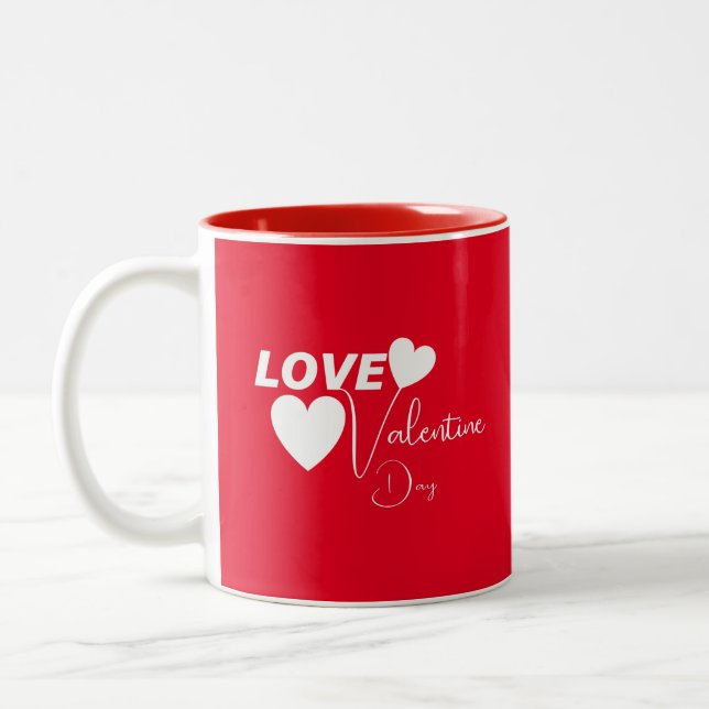 Tasse 2 Couleurs Amour romantique Saint Valentin (Gauche)