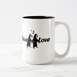 Tasse 2 Couleurs Amour vrai (pingouin)