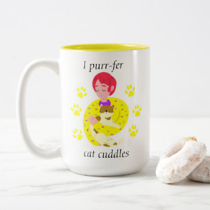 Tasse 2 Couleurs Amoureux de les chats mignons Bouddles de chat Pur