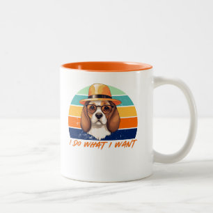 Tasse 2 Couleurs Amoureux de les chiens Retro Vintage Je fais ce qu