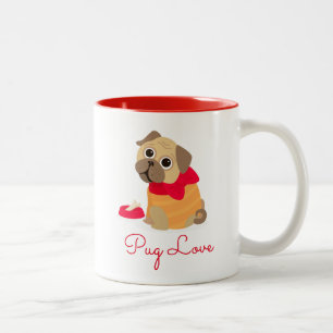 Tasse 2 Couleurs Amoureux des animaux mignon de carlin de chien de