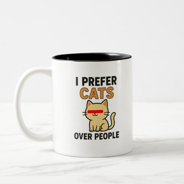 Tasse 2 Couleurs Amoureux des chats drôle (Gauche)