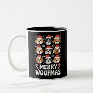 Tasse 2 Couleurs Amoureux des chiens de Dog Mama Christmas Joyeux W