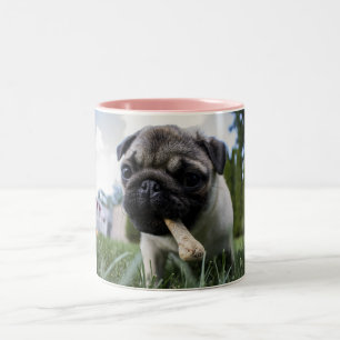 Tasse 2 Couleurs Amoureux des chiens photo Carlin personnalisé