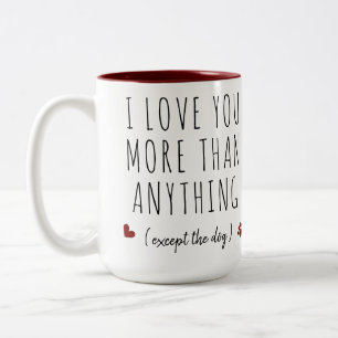 Tasse 2 Couleurs Amoureux des chiens Photo personnalisée I Love You