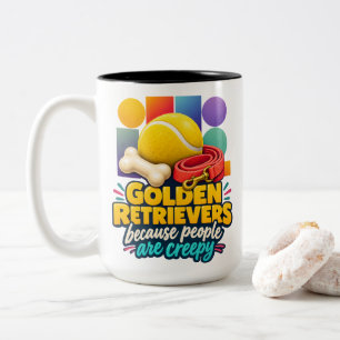 Tasse 2 Couleurs Amoureux des Golden Retrievers parce que les gens