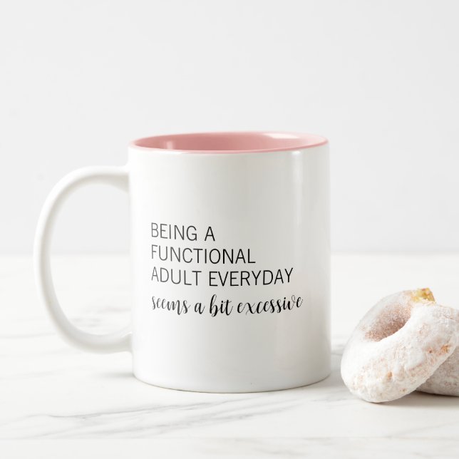 Tasse 2 Couleurs Amusant Adulte Fonctionnel Humoristique Semble Exc (Avec donut)