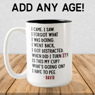 Tasse 2 Couleurs Amusant Anniversaire Personnalisé Hilarié Age Joke