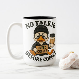 Tasse 2 Couleurs Amusant Canard Amoureux de Café Dessin Animé Migno