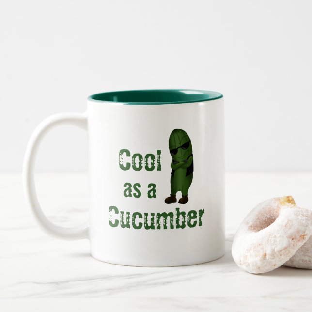 Tasse 2 Couleurs Amusant Cool Comme Un Concombre (Avec donut)