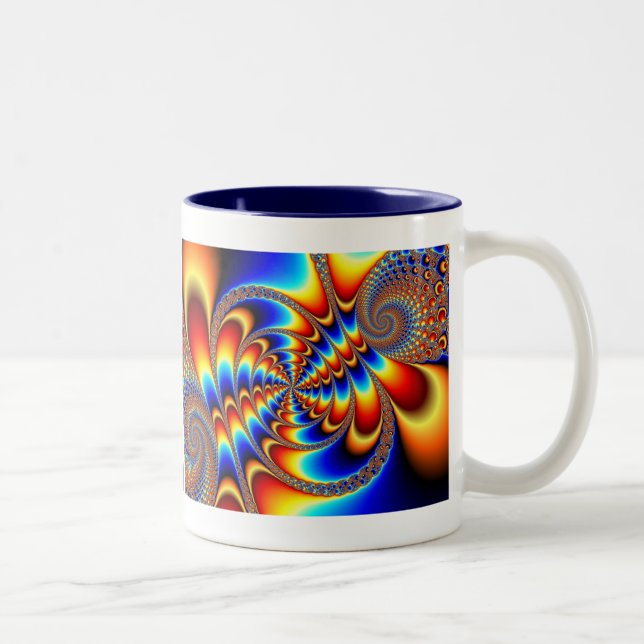 Tasse 2 Couleurs Amusant couleur - Fractal (Droit)