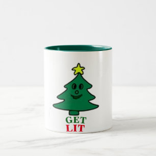 Tasse 2 Couleurs amusant lit lumières de noël arbre noël