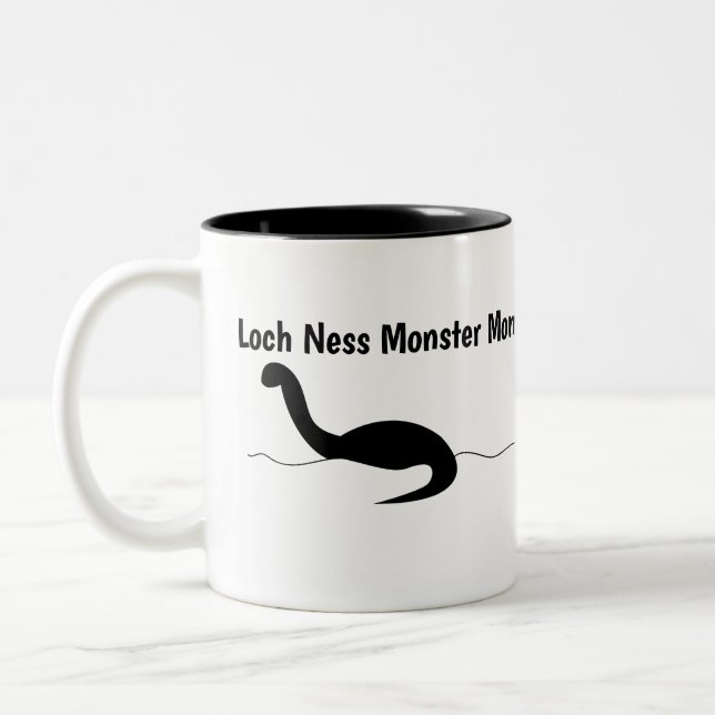 Tasse 2 Couleurs Amusant Loch Ness Monster Maman Personnalisé (Gauche)