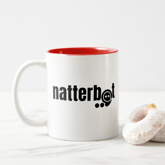 Tasse 2 Couleurs Amusant Natterbot de l'interface humaine (Avec donut)