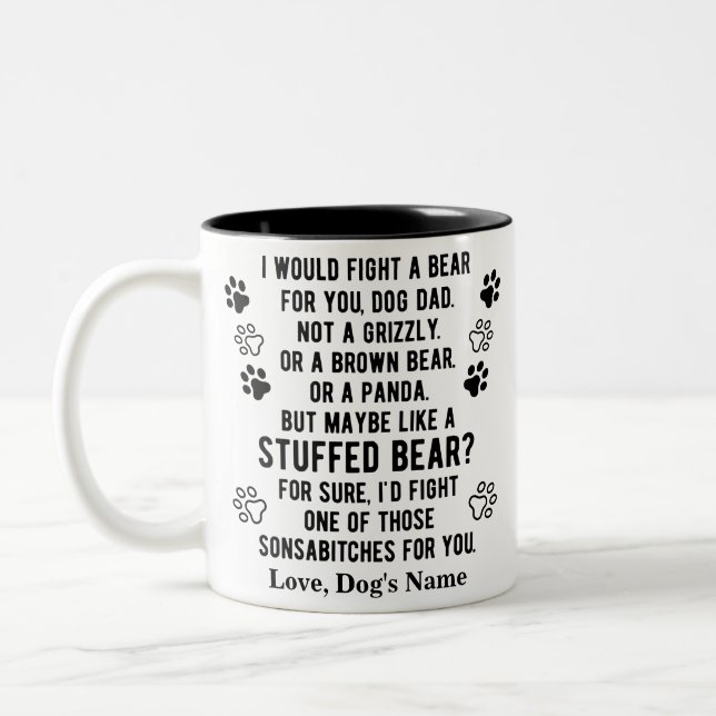 Tasse 2 Couleurs Amusant Personnalisé Combattre Un Ours Pour Vous P (Gauche)