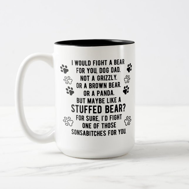 Tasse 2 Couleurs Amusant Personnalisé Combattre Un Ours Pour Vous P (Gauche)