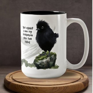Tasse 2 Couleurs Amusant Petit Oiseau Noir Sarcastique Bon Matin