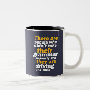 Tasse 2 Couleurs Amusante Grammaire Anglaise Là ils sont