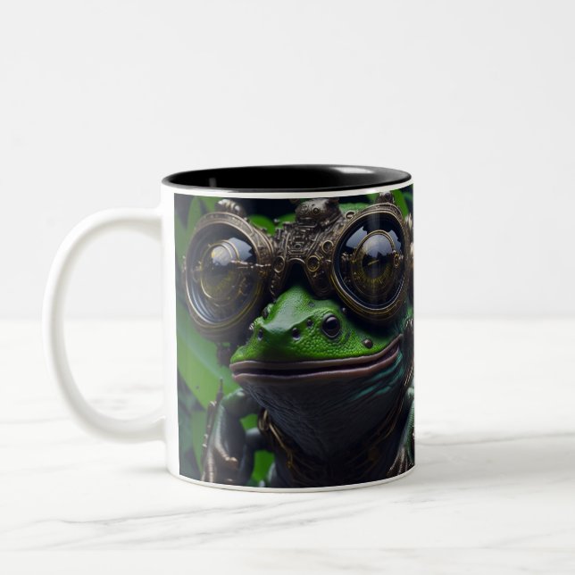 Tasse 2 Couleurs Amusants AI Imaginaire grenouille avec lunettes Cr (Gauche)