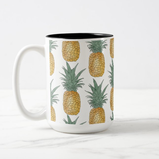 Tasse 2 Couleurs Ananas été tropical tropiques (Gauche)