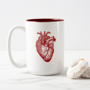 Tasse 2 Couleurs Anatomie vintage de coeur