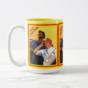 Tasse 2 Couleurs Ancien classique 1939 Poster soviétique Venez cama