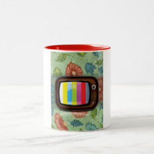 Tasse 2 Couleurs Ancienne télévision CRT vintage