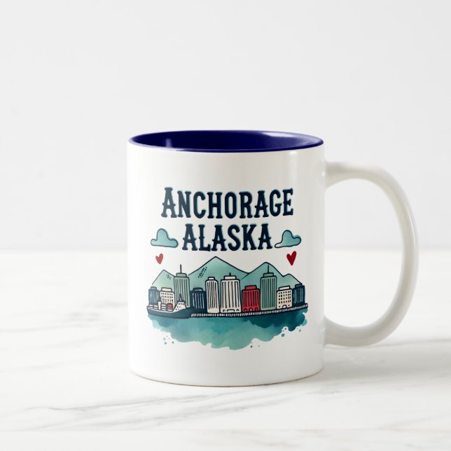 Tasse 2 Couleurs Ancrage Alaska (Droit)