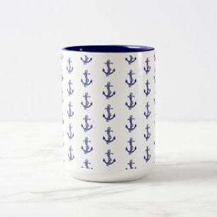 Tasse 2 Couleurs Ancrage bleu et blanc