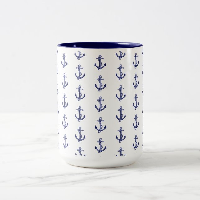 Tasse 2 Couleurs Ancrage bleu et blanc (Centre)