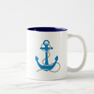 Tasse 2 Couleurs ancre eau mer océan plongeur nager plage marin