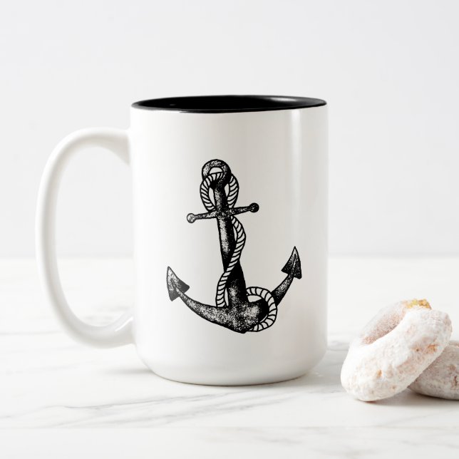 Tasse 2 Couleurs Ancre Naútic  (Avec donut)
