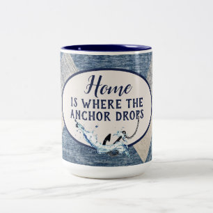 Tasse 2 Couleurs Ancre Nautique Avec Citation