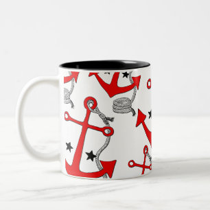 Tasse 2 Couleurs Ancres rouges (pour)