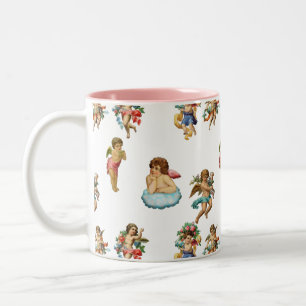 Tasse 2 Couleurs ange cherub antique