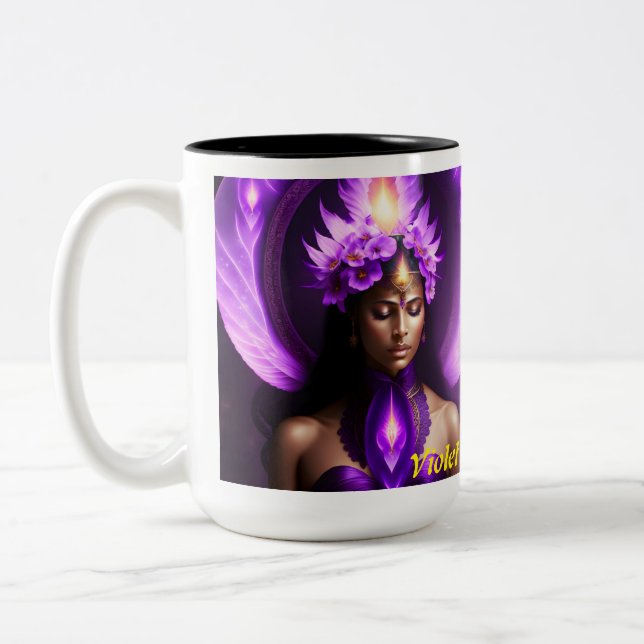 Tasse 2 Couleurs Ange de flamme violette (Gauche)