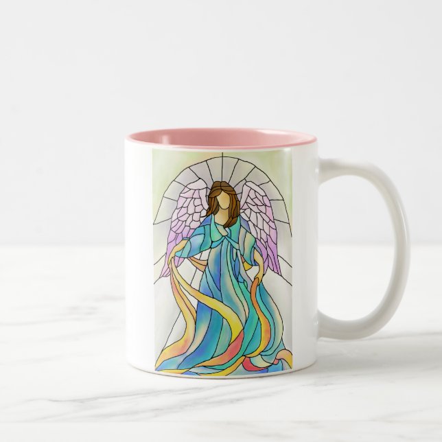 Tasse 2 Couleurs Ange en verre souillé (Droit)