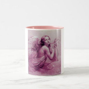 Tasse 2 Couleurs ANGE JOUER LYRA SUR LES NUAGES roses