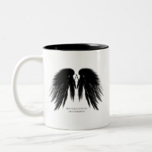Tasse 2 Couleurs ANGE NOIR AILES Monogramme