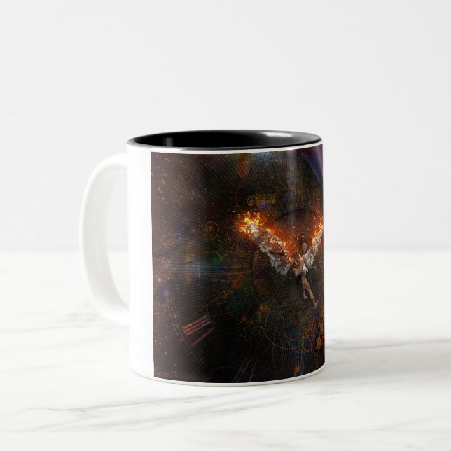 Tasse 2 Couleurs Angel avec ailes brûlantes (Devant gauche)