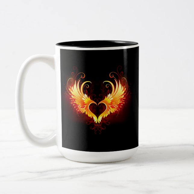 Tasse 2 Couleurs Angel Fire Heart with Wings (Gauche)