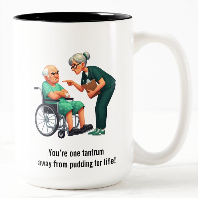 Tasse 2 Couleurs Angry Nurse Dealing With Stubborn Elderly Patient  (Créateur téléchargé)