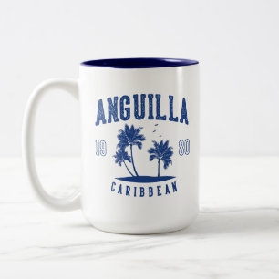 Tasse 2 Couleurs Anguilla Palmier des Caraïbes 1980